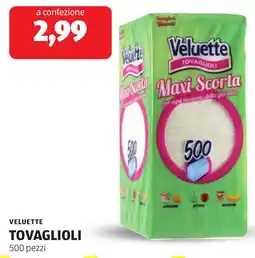 ALDI Veluette tovaglioli 500 pezzi offerta