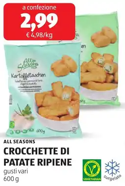 ALDI All seasons crocchette di patate ripiene offerta
