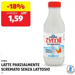 ALDI Zymil latte parzialmente scremato senza lattosio offerta