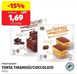 ALDI Finest bakery torta tiramisù/cioccolato offerta