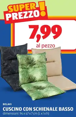 ALDI Belavi cuscino con schienale basso offerta