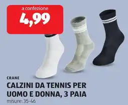ALDI Crane calzini da tennis per uomo e donna, 3 paia offerta