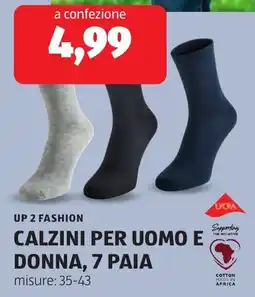 ALDI Up 2 fashion calzini per uomo e donna, 7 paia offerta