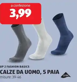 ALDI Up 2 fashion basics calze da uomo, 5 paia offerta