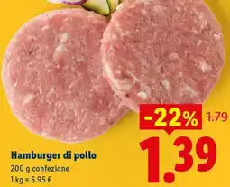 Lidl Hamburger di pollo offerta