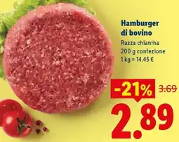 Lidl Hamburger di bovino offerta