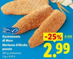 Lidl Gastronomia di Mare Merluzzo d'Alaska panato offerta