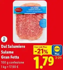 Lidl Dal Salumiere Salame Gran Fetta offerta