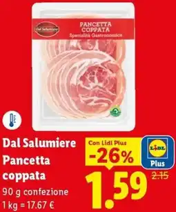 Lidl Dal Salumiere Pancetta coppata offerta
