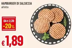 Famila Hamburger di salsiccia offerta