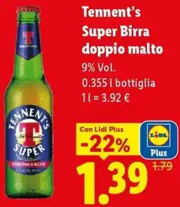 Lidl Tennent's Super Birra doppio malto offerta