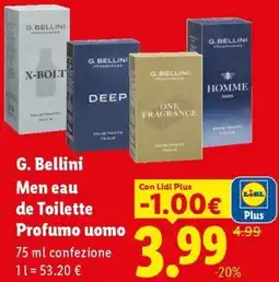 Lidl G. Bellini Men eau de Toilette Profumo uomo offerta