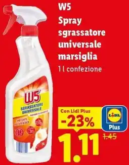 Lidl W5 Spray sgrassatore universale marsiglia offerta