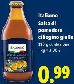 Lidl Italiamo Salsa di pomodoro ciliegino giallo offerta