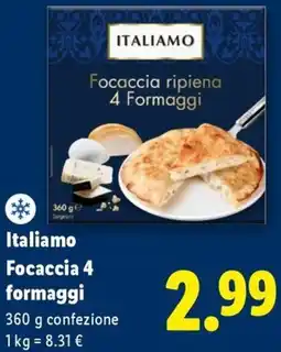 Lidl Italiamo Focaccia 4 formaggi offerta