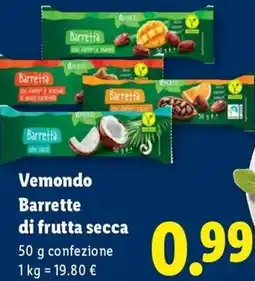 Lidl Vemondo Barrette di frutta secca offerta