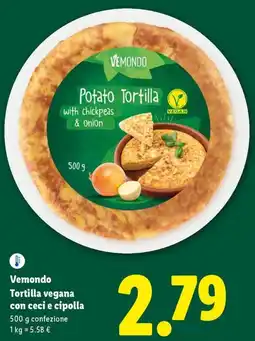 Lidl Vemondo Tortilla vegana con ceci e cipolla offerta