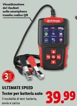 Lidl ULTIMATE SPEED Tester per batteria auto offerta