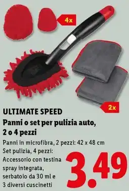 Lidl ULTIMATE SPEED Panni o set per pulizia auto, 2 o 4 pezzi offerta