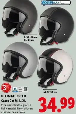 Lidl COOL MAX ULTIMATE SPEED Casco Jet M, L, XL offerta