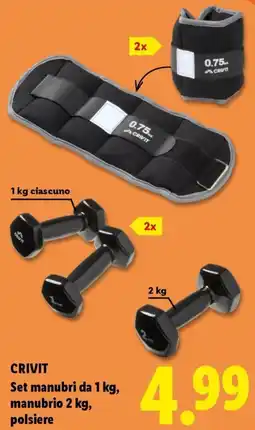 Lidl CRIVIT Set manubri, manubrio, polsiere offerta