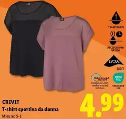 Lidl CRIVIT T-shirt sportiva da donna offerta