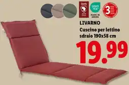 Lidl LIVARNO Cuscino per lettino sdraio 190x58 cm offerta