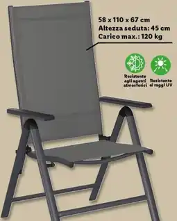 Lidl LIVARNO Sedia pieghevole da giardino offerta