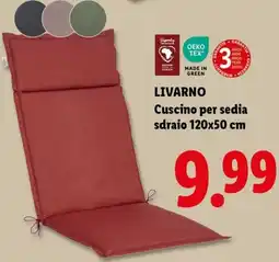Lidl LIVARNO Cuscino per sedia sdraio 120x50 cm offerta