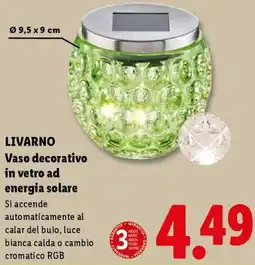 Lidl LIVARNO Vaso decorativo in vetro ad energia solare offerta