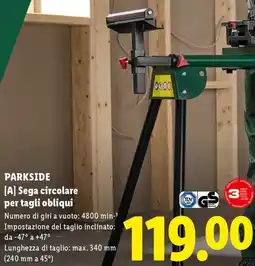 Lidl PARKSIDE [A] Sega circolare per tagli obliqui offerta