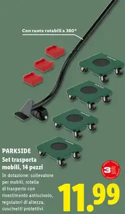 Lidl PARKSIDE Set trasporta mobili, 14 pezzi offerta
