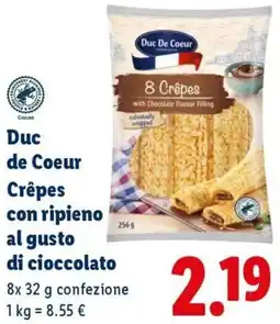 Lidl Duc de Coeur Crêpes con ripieno al gusto di cioccolato offerta