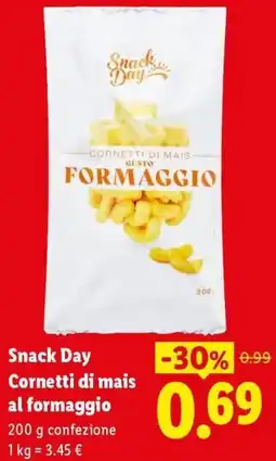 Lidl Snack Day Cornetti di mais al formaggio offerta
