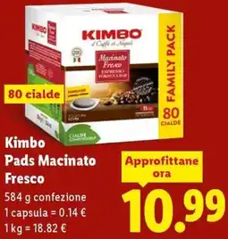 Lidl Kimbo Pads Macinato Fresco offerta
