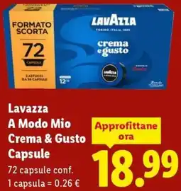 Lidl Lavazza A Modo Mio Crema & Gusto Capsule offerta