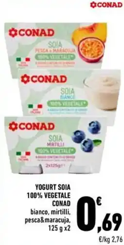 Conad Yogurt soia 100% vegetale CONAD offerta
