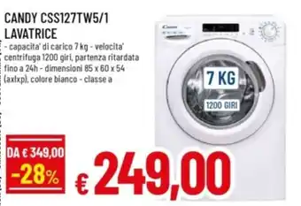 Famila CANDY CSS127TW5/1 LAVATRICE offerta