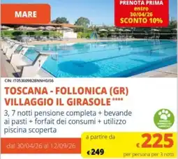 Famila Toscana - follonica (gr) villaggio il girasole offerta