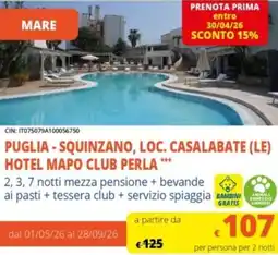 Famila Puglia - squinzano, loc. casalabate (le) hotel mapo club perla offerta