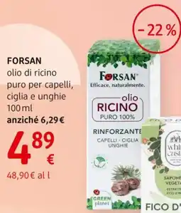 dm drogerie markt FORSAN olio di ricino puro per capelli, ciglia e unghie offerta