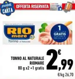 Conad Tonno al naturale RIOMARE offerta