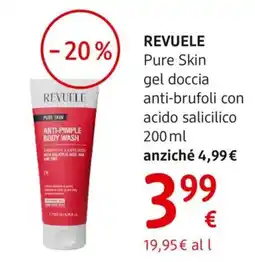 dm drogerie markt REVUELE Pure Skin gel doccia anti-brufoli con acido salicilico offerta