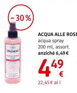 dm drogerie markt ACQUA ALLE ROSE acqua spray offerta