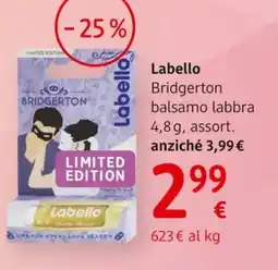 dm drogerie markt Labello Bridgerton balsamo labbra offerta