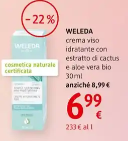 dm drogerie markt WELEDA crema viso idratante con estratto di cactus e aloe vera bio offerta