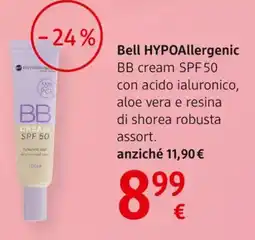 dm drogerie markt Bell HYPOAllergenic BB cream SPF 50 con acido ialuronico, aloe vera e resina di shorea robusta offerta