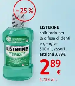 dm drogerie markt LISTERINE collutorio per la difesa di denti e gengive offerta