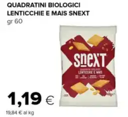 Oasi Quadratini biologici lenticchie e mais SNEXT offerta
