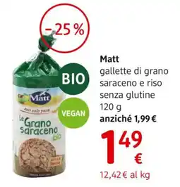 dm drogerie markt Matt gallette di grano saraceno e riso senza glutine offerta